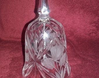 Cut Glass Lead Crystal Bell Floral Design.