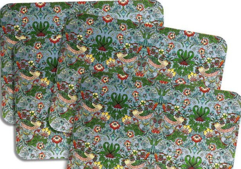 Truly Wonderful 4pcs William Morris Table Placemats Cork Etsy