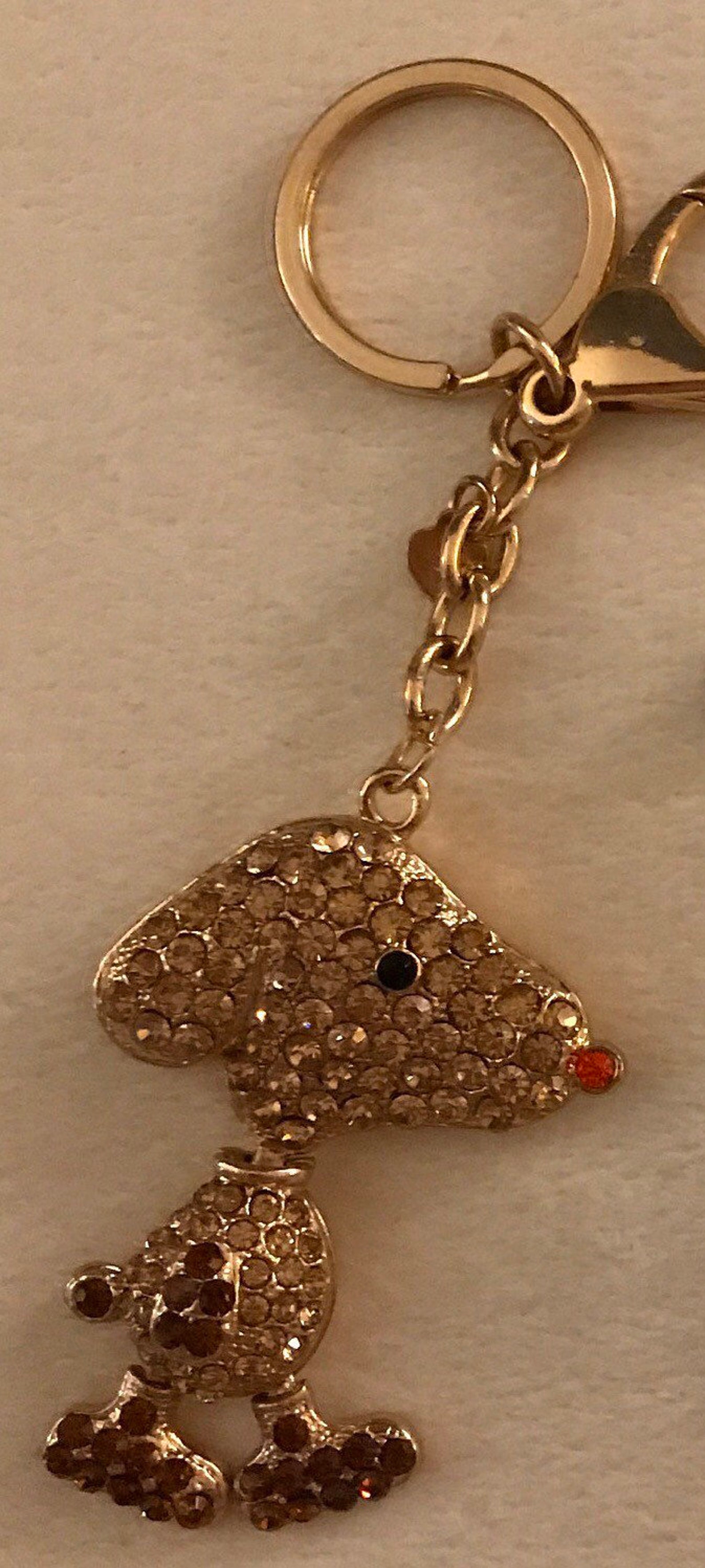 Vintage Diamanté 's Snoopy Key Ring & Bag Etsy