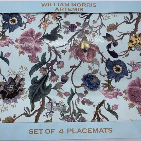Exquis 'William Morris' « Artemis » Ensemble de 4 napperons.