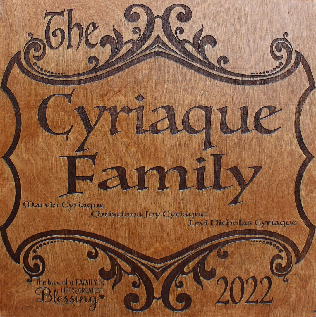 Personalized Family Name Wood Sign, Engraved Birch, Housewarming Gift ...