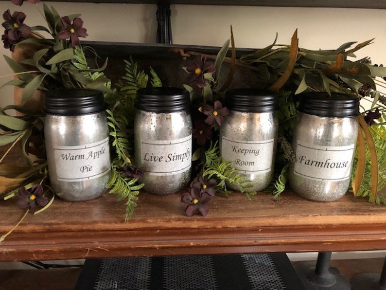 Keeping Room Farmhouse Mercury Glass Soy Jar Candles