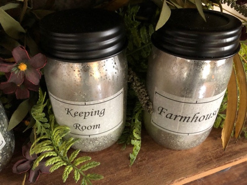 Keeping Room Farmhouse Mercury Glass Soy Jar Candles