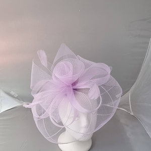 Lilac Purple, Light Purple Fascinator Hatinator with Band & Clip Weddings Races, Ascot, Kentucky Derby, Melbourne Cup