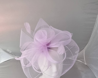 Lilac Purple, Light Purple Fascinator Hatinator with Band & Clip Weddings Races, Ascot, Kentucky Derby, Melbourne Cup