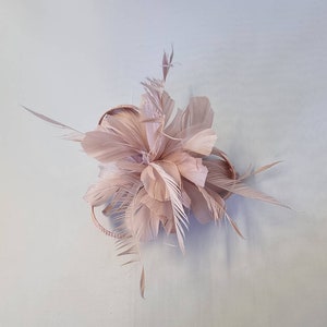 New Blush Pink,Pale Pink Colour Flower Hatinator with Clip Weddings Races, Ascot, Kentucky Derby, Melbourne Cup Small Size image 3