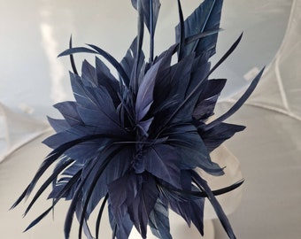 New Navy Blue Fascinator Hatinator with Band & Clip With More Colors Weddings Races, Ascot, Kentucky Derby, Melbourne Cup