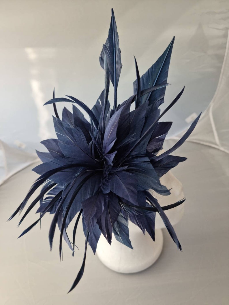 New Navy Blue Fascinator Hatinator with Band & Clip With More Colors Weddings Races, Ascot, Kentucky Derby, Melbourne Cup image 1