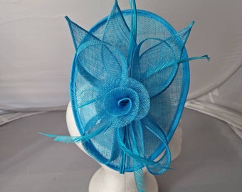 New Sky Blue Fascinator Hatinator with Band & Clip Weddings Races, Ascot, Kentucky Derby, Melbourne Cup