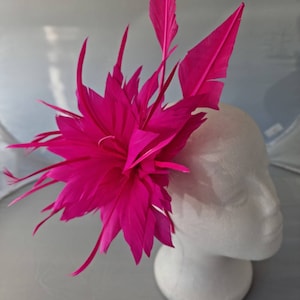 New Hot Pink Fascinator Hatinator with Band & Clip With More Colors Weddings Races, Ascot, Kentucky Derby, Melbourne Cup zdjęcie 4
