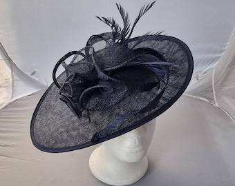 New Navy Blue Fascinator Hatinator with Band & Clip With More Colors Weddings Races, Ascot, Kentucky Derby, Melbourne Cup