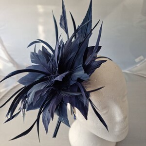 New Navy Blue Fascinator Hatinator with Band & Clip With More Colors Weddings Races, Ascot, Kentucky Derby, Melbourne Cup image 3