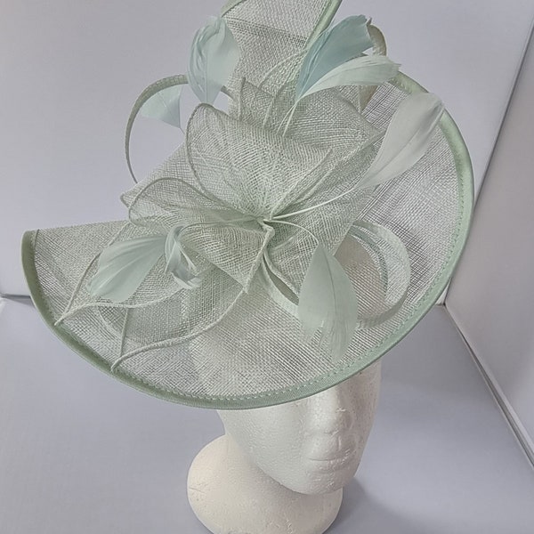 New Dusty Aqua Colour Fascinator Hatinator with Band & Clip With More Colors Weddings Races, Ascot, Kentucky Derby, Melbourne Cup