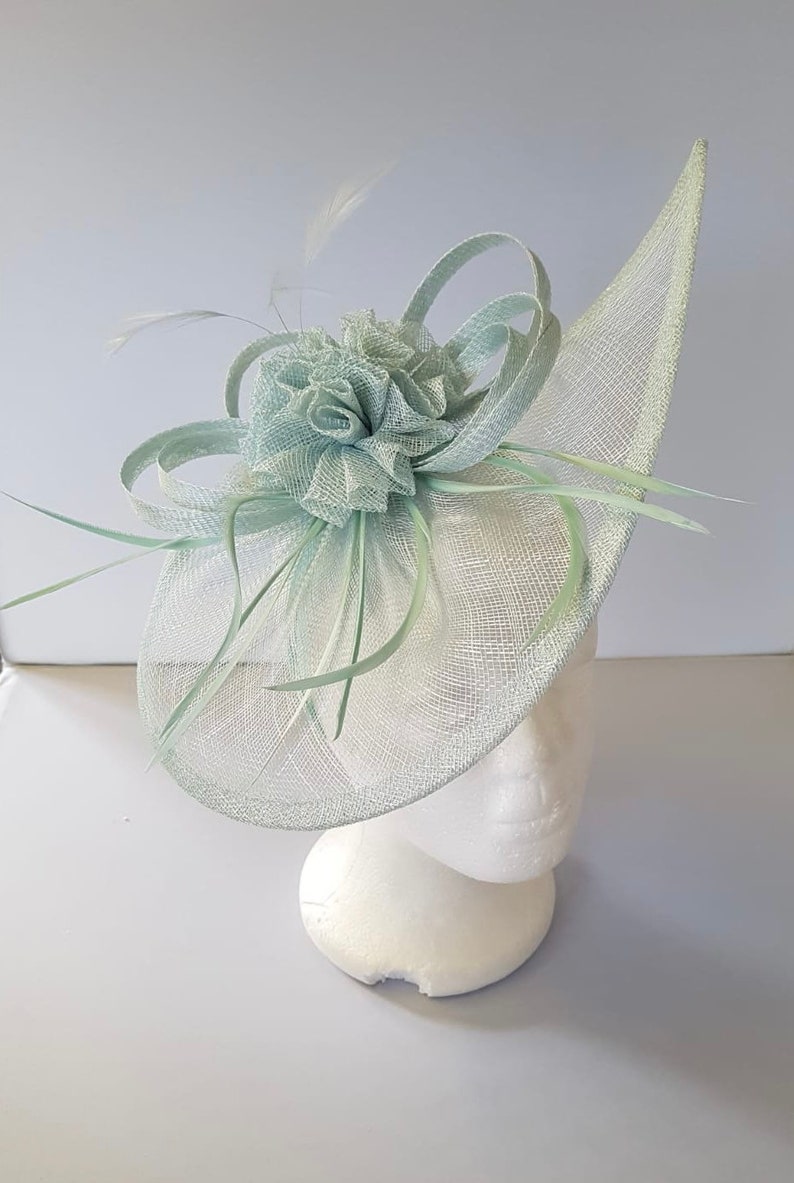 Fascinator Hatinator Aqua Color avec bracelet et clip Plus de couleurs Mariages Courses, Ascot, Kentucky Derby, Melbourne Cup image 4