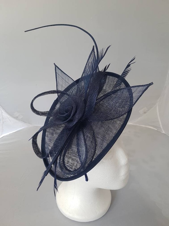 Navy Blue Fascinator Hatinator With 