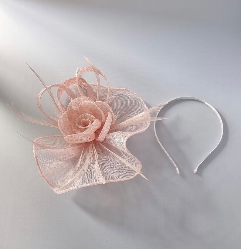 Pale Pink,Light Pink ,Pink Colour Fascinator Hatinator with Band & Clip Weddings Races, Ascot, Kentucky Derby, Melbourne Cup image 5