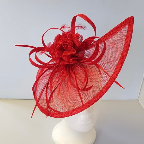 Neue rote Farbe Fascinator Hutinator mit Band und Clip mit mehr Farben Hochzeiten-Rennen, Ascot, Kentucky Derby, Melvin Cup