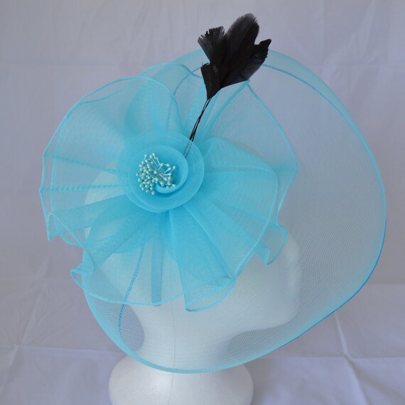 Turquoise Fascinator Hatinator a Wave 