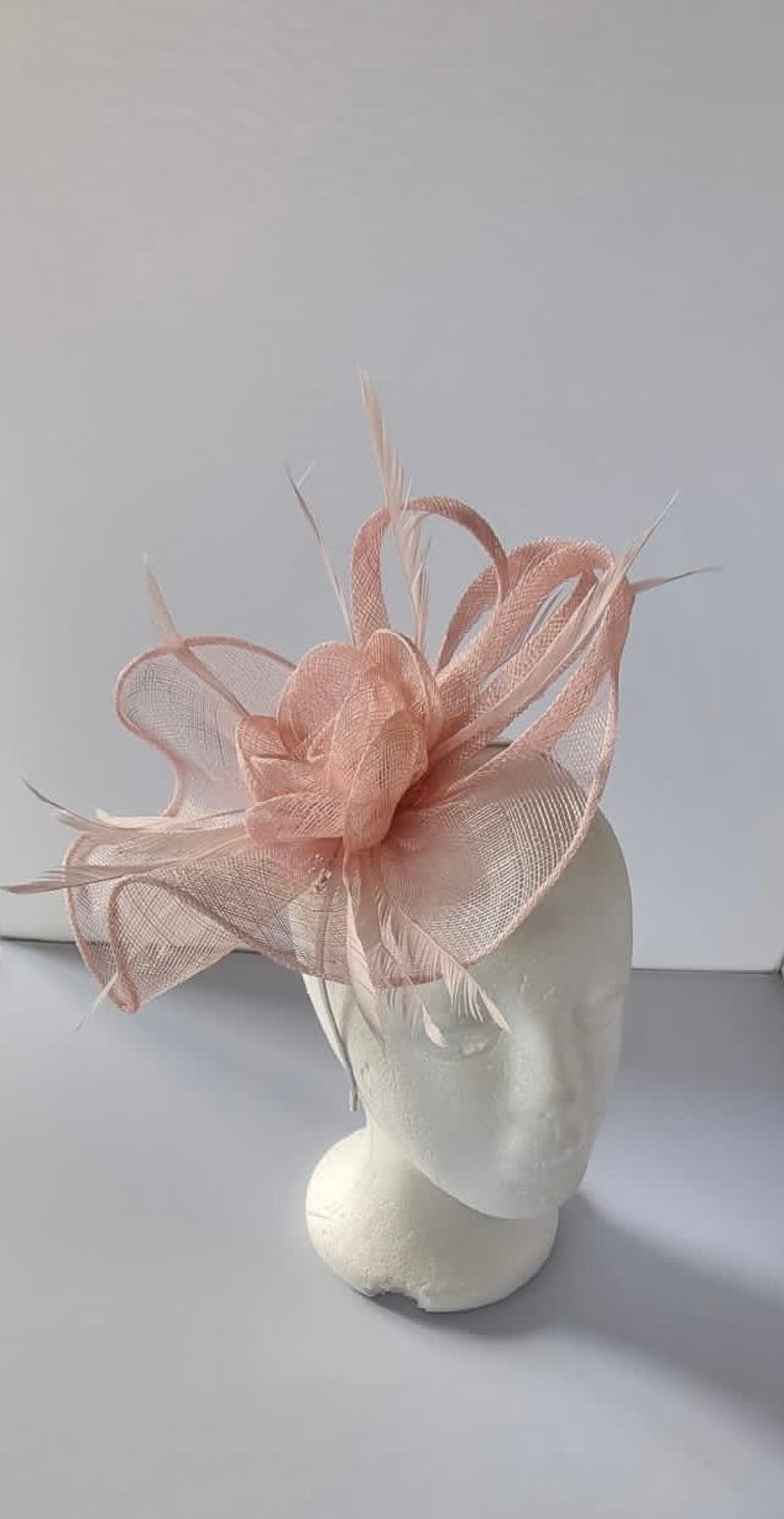 Pale Pink,Light Pink ,Pink Colour Fascinator Hatinator with Band & Clip Weddings Races, Ascot, Kentucky Derby, Melbourne Cup image 4