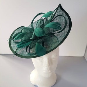 New Green Colour Fascinator Hatinator with Band & Clip With More Colors Weddings Races, Ascot, Kentucky Derby, Melbourne Cup zdjęcie 4