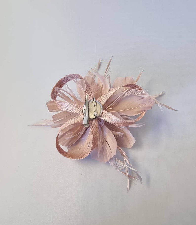 New Blush Pink,Pale Pink Colour Flower Hatinator with Clip Weddings Races, Ascot, Kentucky Derby, Melbourne Cup Small Size image 4