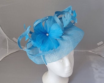 Neu Sky Blue Fascinator Hatinator mit Band & Clip mit mehr Farben Hochzeiten Rennen, Ascot, Kentucky Derby, Melbourne Cup