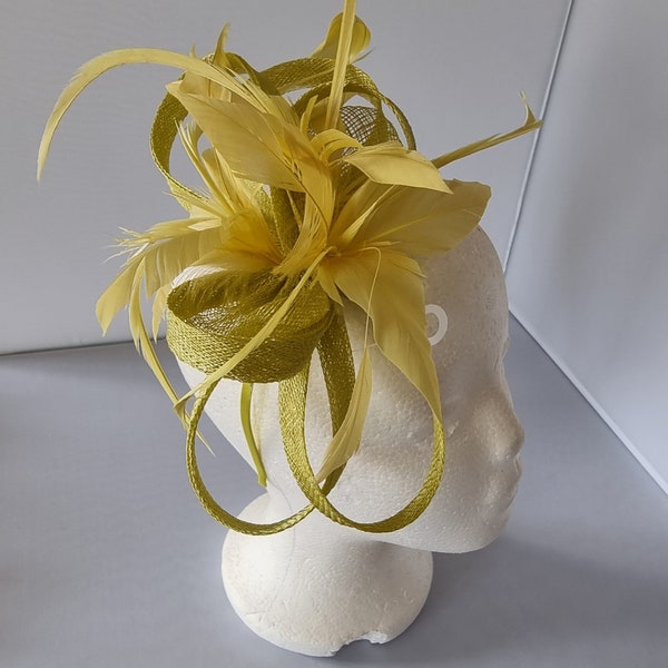 Lime Green Fascinator Hatinator with Band & Clip Weddings Races, Ascot, Kentucky Derby, Melbourne Cup