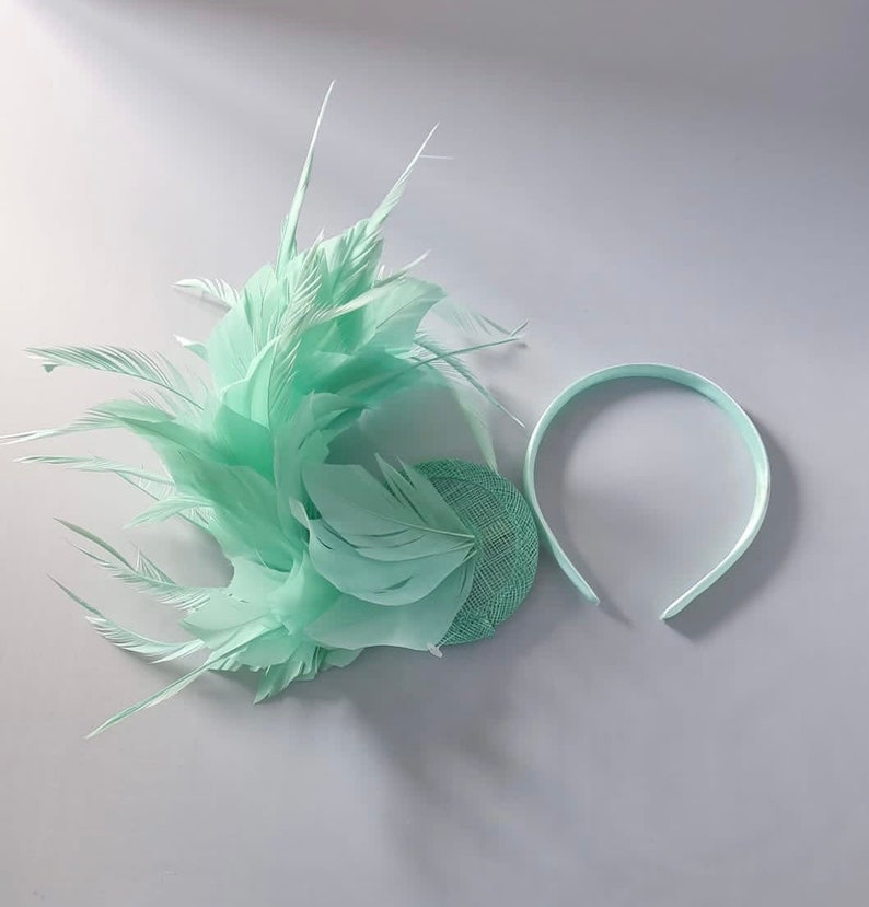 New Mint Green Colour Fascinator Hatinator With Band & Clip Etsy