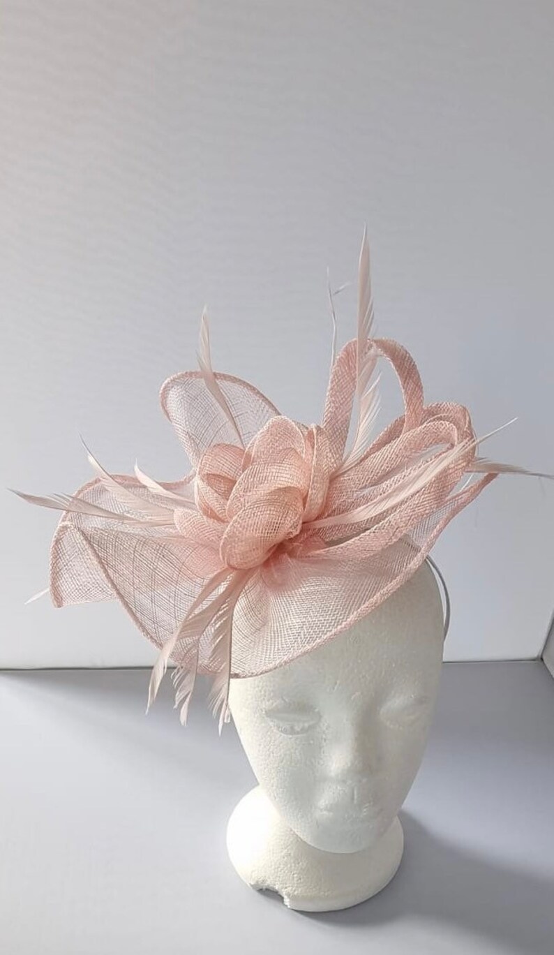 Pale Pink,Light Pink ,Pink Colour Fascinator Hatinator with Band & Clip Weddings Races, Ascot, Kentucky Derby, Melbourne Cup image 3