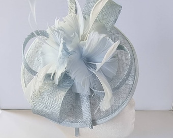 New Baby Blue Fascinator Hatinator with Band & Clip Weddings Races, Ascot, Kentucky Derby, Melbourne Cup