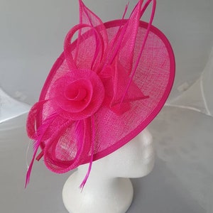 Hot Pink  Fascinator Hatinator with Band & Clip Weddings Races, Ascot, Kentucky Derby, Melbourne Cup