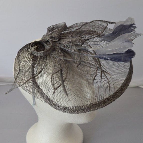 Grey Fascinator Hatinator With Band 