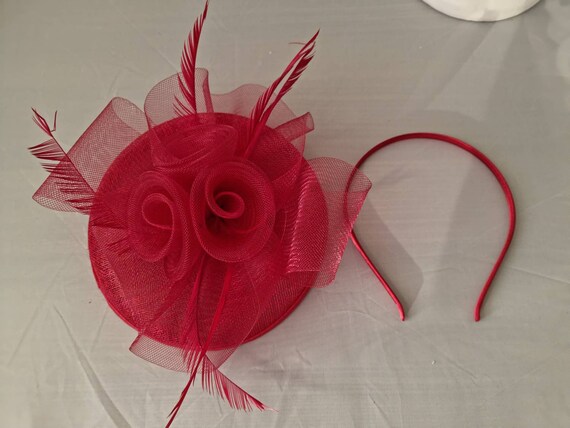 New Wine Red Round Fascinator Hatinator 
