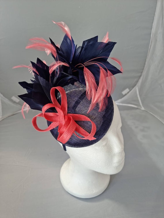 Coral Pink Round Fascinator Hatinator 