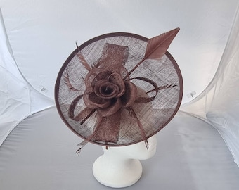 New Brown Colour Fascinator Hatinator with Band & Clip With More Colors Weddings Races, Ascot, Kentucky Derby, Melbourne Cup