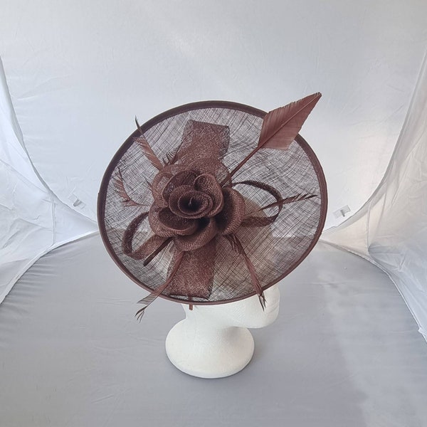 New Brown Colour Fascinator Hatinator with Band & Clip With More Colors Weddings Races, Ascot, Kentucky Derby, Melbourne Cup