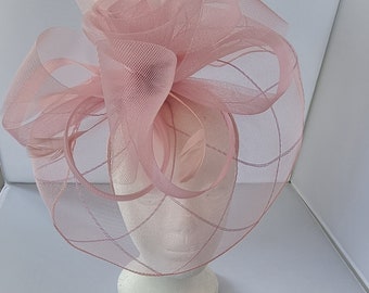 New Dusty Pink Fascinator Hatinator with Band & Clip Weddings Races, Ascot, Kentucky Derby, Melbourne Cup