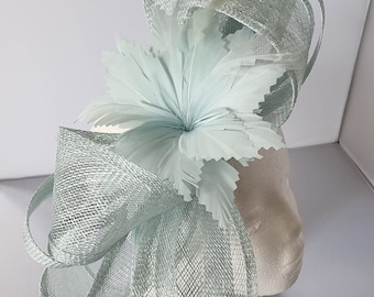 Neuer aquafarbener Fascinator Hutmacher mit Haarreif & Clip Hochzeiten-Rennen, Ascot, Kentucky Derby, Melvin Cup