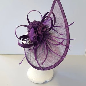 New Dark Purple Fascinator Hatinator with Band & Clip With More Colors Weddings Races, Ascot, Kentucky Derby, Melbourne Cup 画像 4