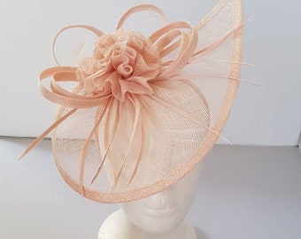 Pale PInk ,Light Pink Fascinator Hatinator with Band & Clip Weddings Races, Ascot, Kentucky Derby, Melbourne Cup
