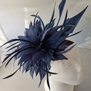 New Navy Blue Fascinator Hatinator with Band & Clip With More Colors Weddings Races, Ascot, Kentucky Derby, Melbourne Cup image 2