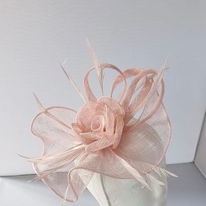 Pale Pink,Light Pink ,Pink Colour Fascinator Hatinator with Band & Clip Weddings Races, Ascot, Kentucky Derby, Melbourne Cup image 2