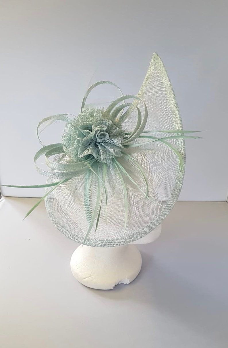 New Aqua Colour Fascinator Hatinator with Band & Clip With More Colors Weddings Races, Ascot, Kentucky Derby, Melbourne Cup image 2