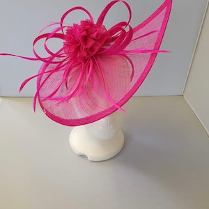 New Hot Pink Fascinator Hatinator with Band & Clip With More Colors Weddings Races, Ascot, Kentucky Derby, Melbourne Cup image 1