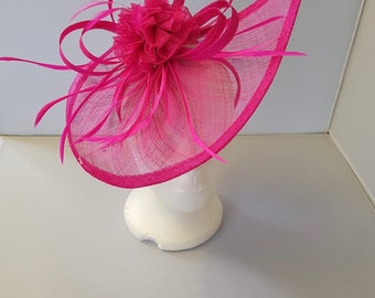 New Hot Pink Fascinator Hatinator with Band & Clip With More Colors Weddings Races, Ascot, Kentucky Derby, Melbourne Cup