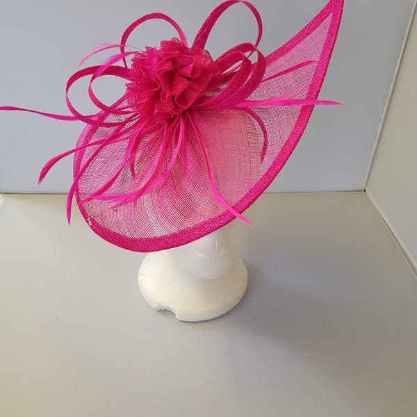 New Hot Pink Fascinator Hatinator with Band & Clip With More Colors Weddings Races, Ascot, Kentucky Derby, Melbourne Cup