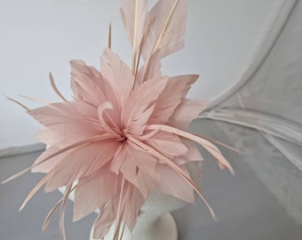 New Blush Pink,Light Pink ,Pale Pink Fascinator Hatinator  Band & Clip With More Colors Weddings Races, Ascot, Kentucky Derby, Melbourne Cup