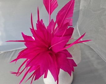 New Hot Pink Fascinator Hatinator with Band & Clip With More Colors Weddings Races, Ascot, Kentucky Derby, Melbourne Cup