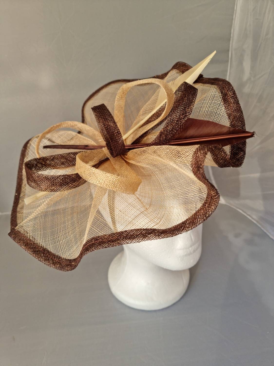 Brown Round Fascinator Hatinator 