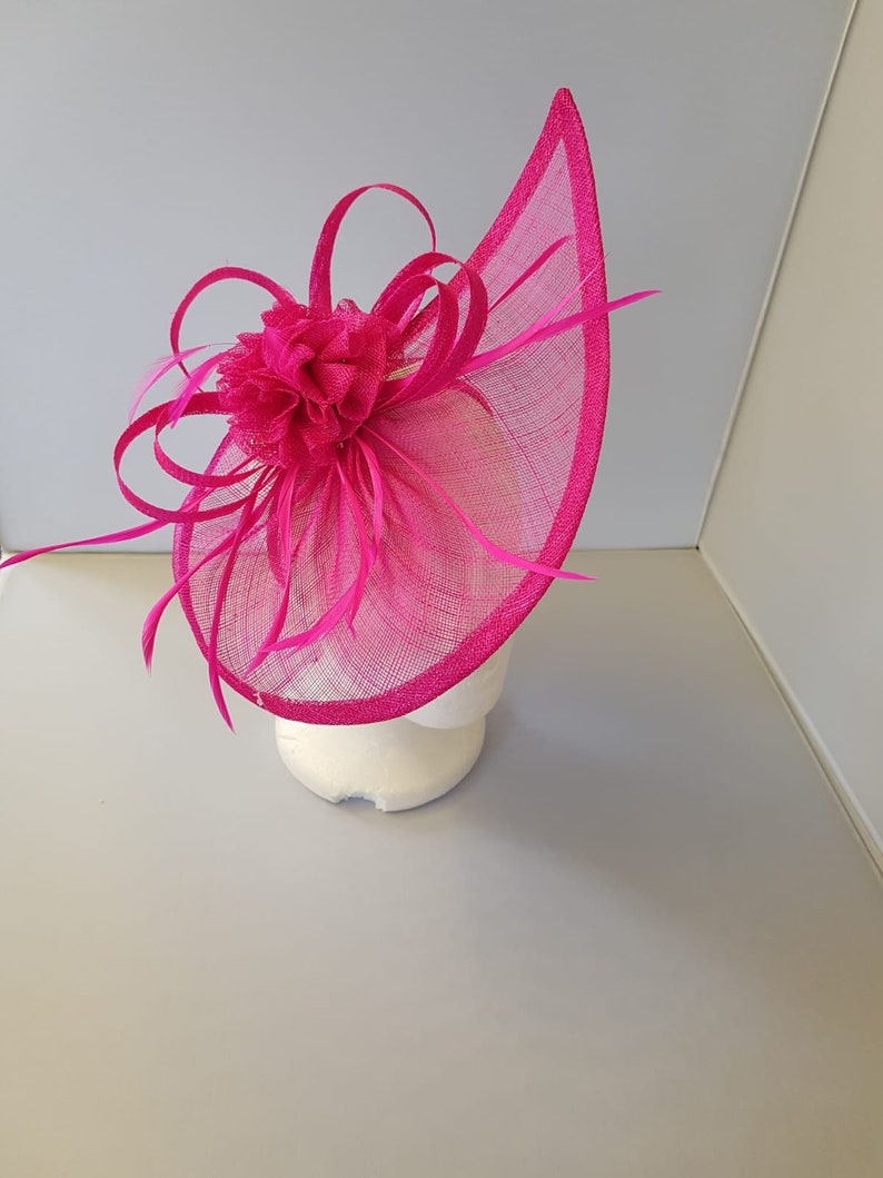 New Hot Pink Fascinator Hatinator with Band & Clip With More Colors Weddings Races, Ascot, Kentucky Derby, Melbourne Cup image 4
